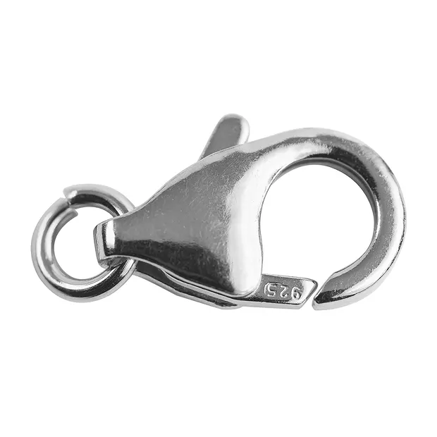 Karabiner lose Öse 9mm, Silber rhodiniert (10 St./VE) | Marco Schreier