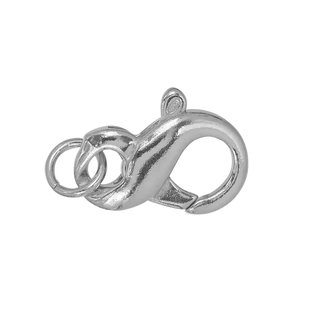 Design-Karabiner "Achter" 17mm, Silber rhodiniert (2 St./VE) | Marco Schreier