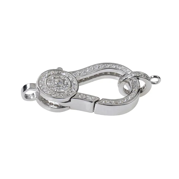 Design-Karabiner "Kreise" 28mm, Silber rhodiniert (1 St./VE)  | Marco Schreier