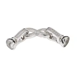 1918233021 Design-Verschluss "Unendlichkeit" mit Cubic Zirkonia, Silber rhodiniert, 42mm (1 St./VE) | Marco Schreier