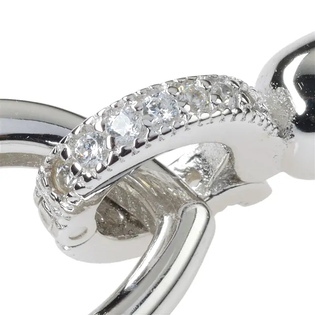 Verschluss, Cubic Zirkonia, rhodiniert, 32mm (1 St./VE) | Marco Schreier