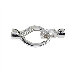 1918233031 Fermaglio "Navetta" con Zircone cubico, argento rodiato, 32 mm (1 pz./ UC) | Marco Schreier