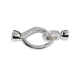 1918233031 Design-Verschluss "Navette" mit Cubic Zirkonia, Silber rhodiniert, 32mm (1 St./VE) | Marco Schreier