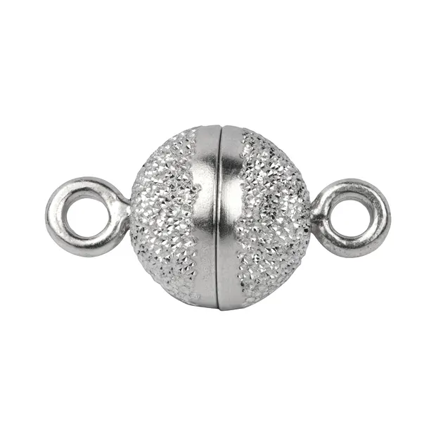 Magnetschließe rund 08mm, Silber diamantiert, rhodiniert (1 St./VE) | Marco Schreier