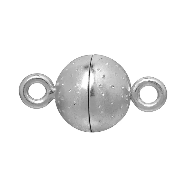 Chiusura magnetica "Cielo stellato" rotonda 08 mm, argento rodiato (1 pz./ UC) | Marco Schreier