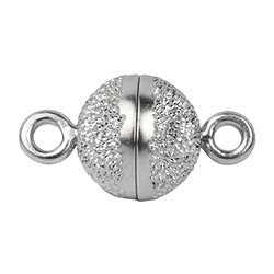 1918260023 Magnetic clasp round 10mm, silver diamond-plated, rhodiniert (1 pc./ PU) | Marco Schreier