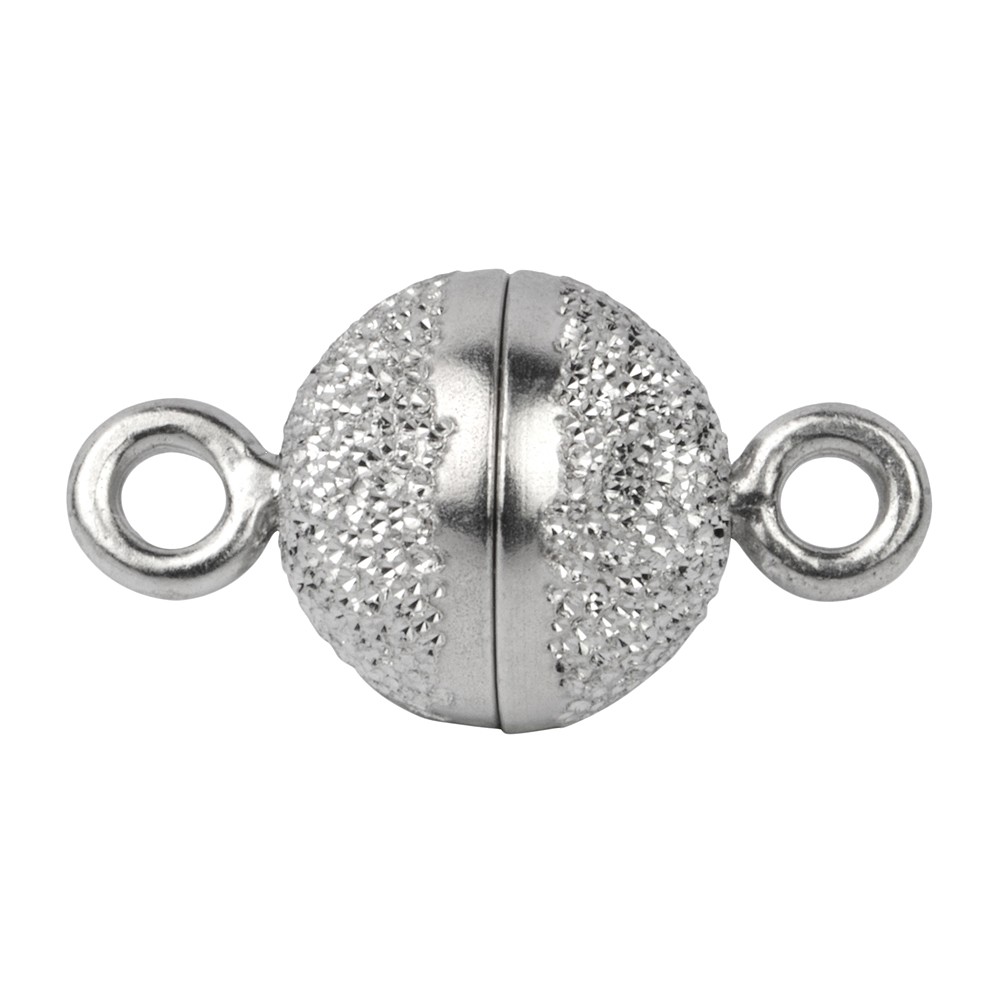 Magnetic clasp round 10mm, silver diamond-plated, rhodiniert (1 pc./ PU) | Marco Schreier