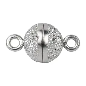 Magnetic clasp 10mm, diamond-plated, rhodiniert (1 pc/PU) | Marco Schreier