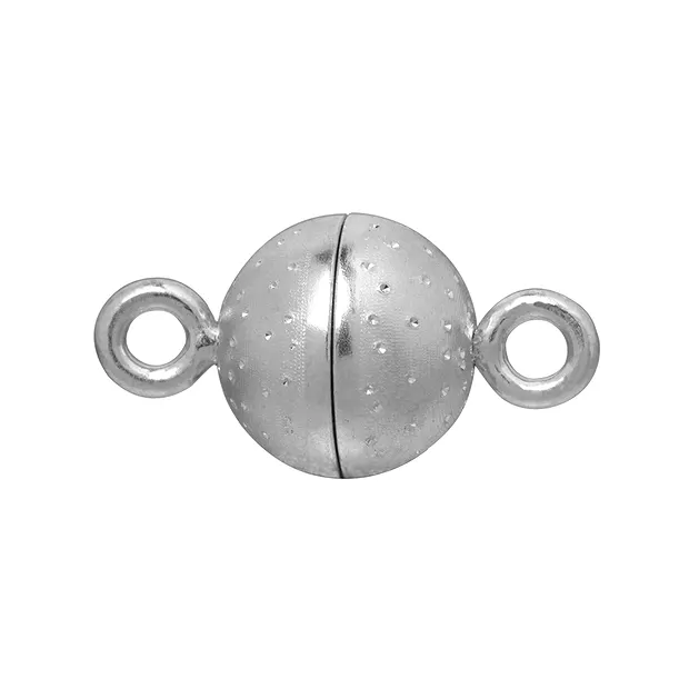 Fermoir magnétique "ciel étoilé" rond 06mm, argent rhodié (1 pcs/UC) | Marco Schreier