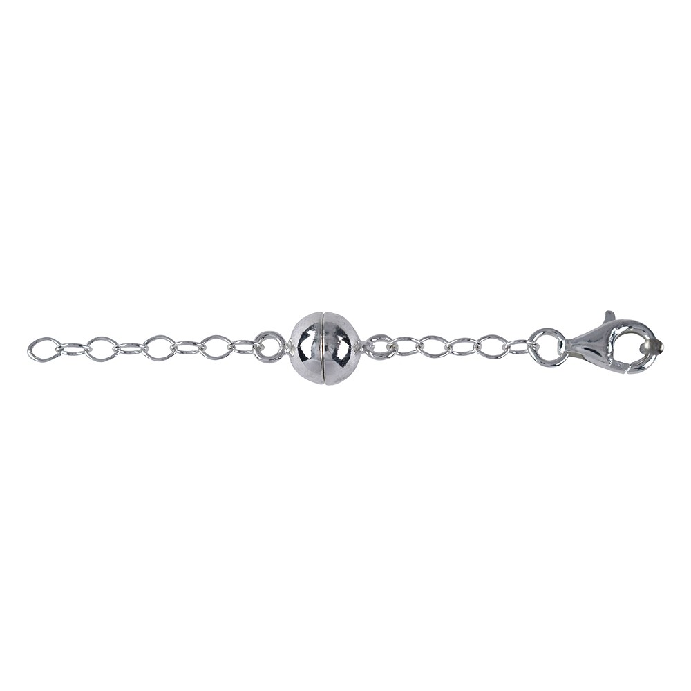 Magnetic clasp with Lobster Clasp and chain, silver rhodiniert (1 pc./ PU) | Marco Schreier