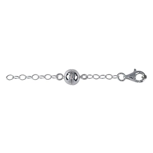 Magnetic clasp with Lobster Clasp and chain, silver rhodiniert (1 pc./ PU) | Marco Schreier