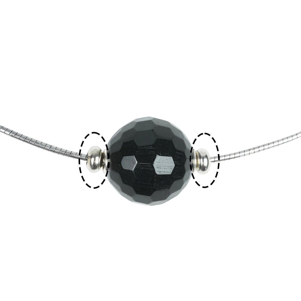 Rondel with silicone ring, 06mm, (2 pcs./ PU), rhodiniert | Marco Schreier