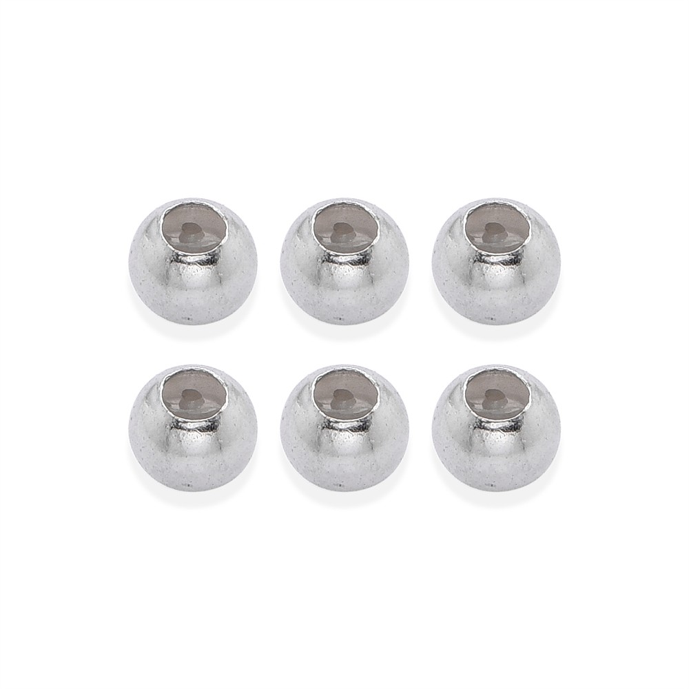 Adjusting ball 4.0mm (1.8mm hole), silver rhodiniert (3 pcs./ PU) | Marco Schreier