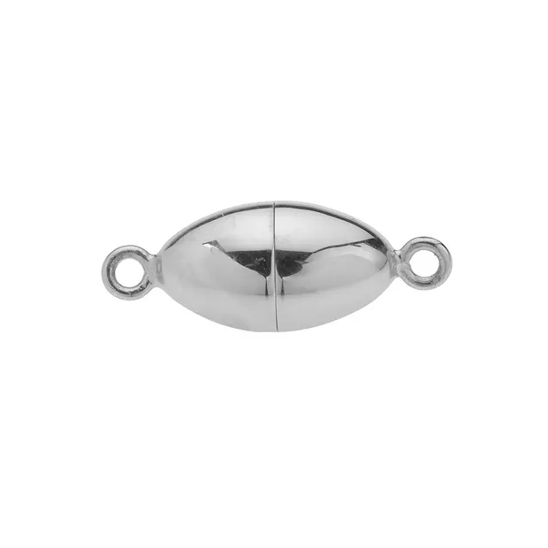 Magnetschließe oval 08mm, Silber rhodiniert (1 St./VE), gedeckelt | Marco Schreier