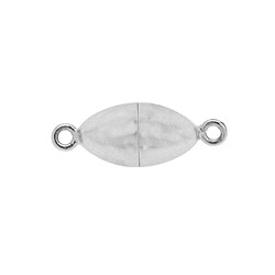 1918269082 Cierre magnético oval 08mm, plateado rodinado, mate (1 pieza/unidad), con tapa | Marco Schreier