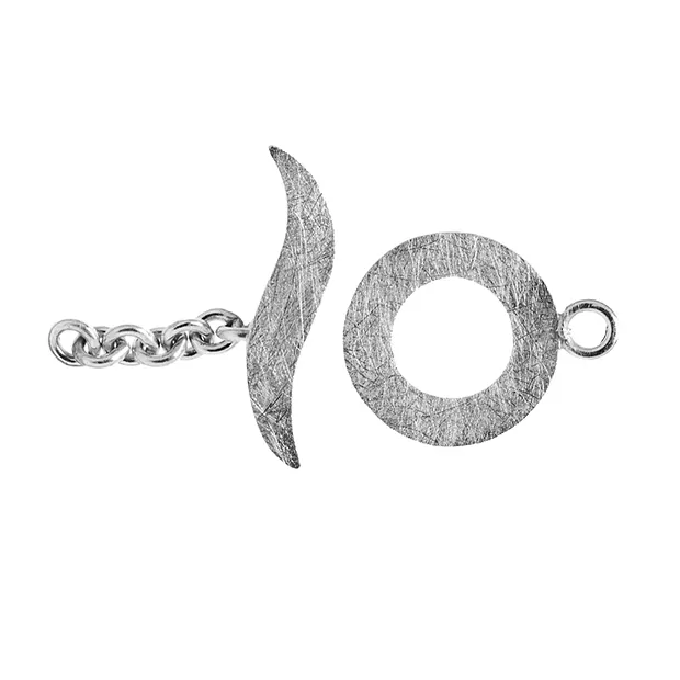 Toggle clasp "Design" 15mm, silver matt rhodiniert (1 pc./ PU) | Marco Schreier
