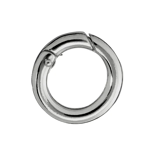Fermoir anneau 12mm, argent rhodié, rail rond (1 pcs/UC) | Marco Schreier