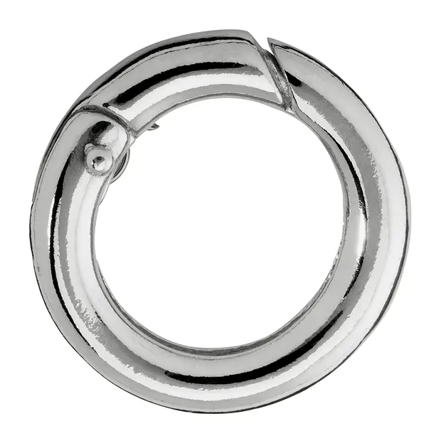 Fermoir anneau 17mm, argent rhodié, rail rond (1 pcs/UC) | Marco Schreier
