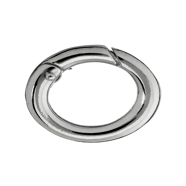 Chiusura ad anello 12 x 16 mm, argento rodiato, barra rotonda (1 UC) | Marco Schreier