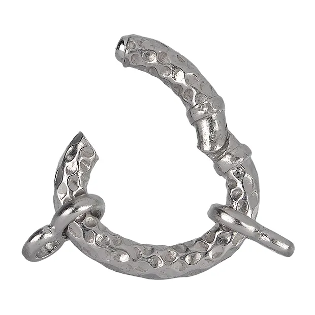 Modul-Ring oval 21x17mm, 2 Ösen, Silber gehämmert, rhodiniert (1 St./VE) | Marco Schreier