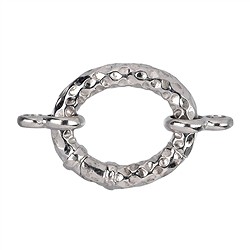 1918287094 Modul-Ring oval 21x17mm, 2 anneaux, argent martelé, rhodié (1 pcs/UC) | Marco Schreier