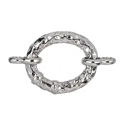 1918287094 Modular ring oval 21x17mm, 2 eyelets, hammered silver, rhodiniert (1 pc./ PU) | Marco Schreier