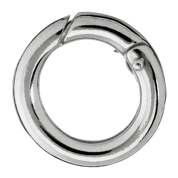 Ring clasp 17mm, silver rhodiniert, round bar (1 pc./ PU), Premium | Marco Schreier