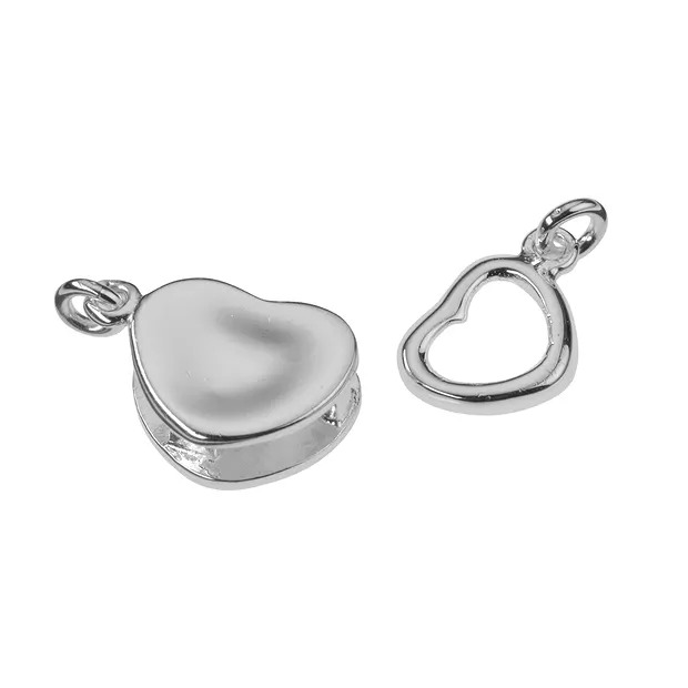 Folding clasp heart 22mm, silver rhodiniert (1 pc./ PU) | Marco Schreier