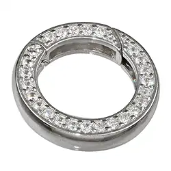 1918290021 Ring clasp with zirconia 20mm, silver rhodiniert, square bar (1 pc./ PU) | Marco Schreier