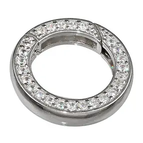 Ring clasp with zirconia 20mm, rhodiniert (1 pc/PU) | Marco Schreier