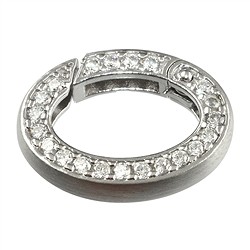 1918291011 Fermoir anneau avec zircon 15 x 21mm, argent rhodié, rail carré (1 pcs/UC) | Marco Schreier