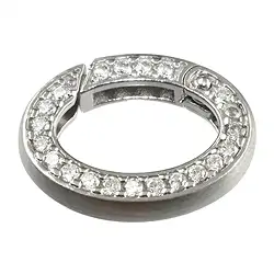 1918291011 Ring clasp with zirconia 15 x 21mm, silver rhodiniert, square bar (1 pc./ PU) | Marco Schreier