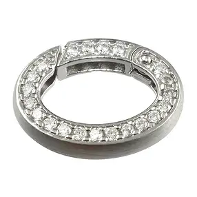 Ring clasp with zirconia 15 x 21mm, rhodiniert, (1 pc/PU) | Marco Schreier
