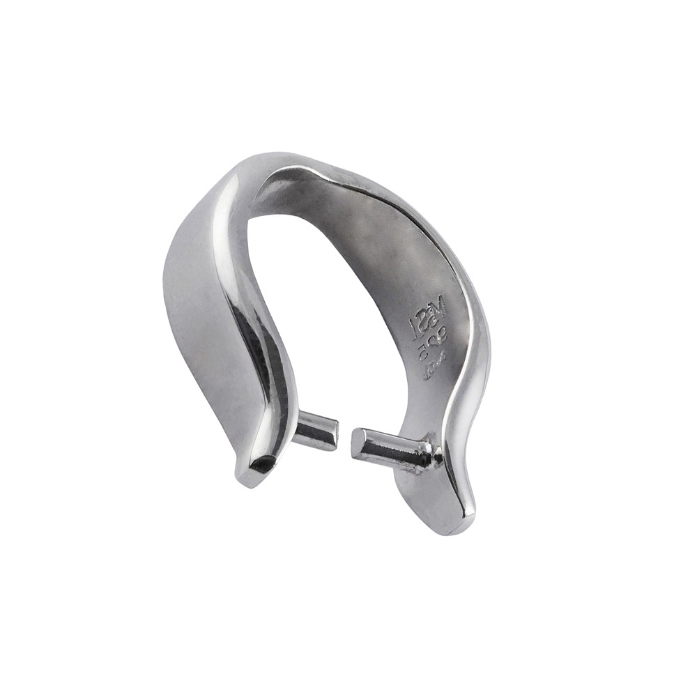 Basis-Halter für frontgebohrte Steine "Bogen", rhodiniert (1 St./VE) | Marco Schreier