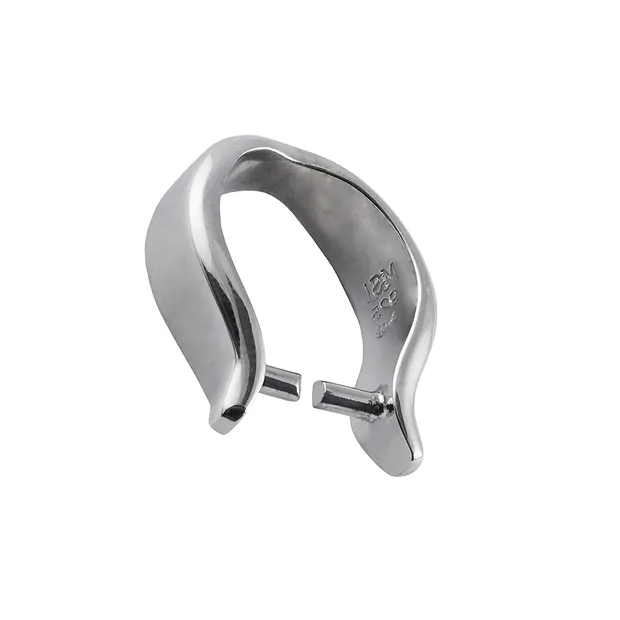Basis-Halter für frontgebohrte Steine "Bogen", rhodiniert (1 St./VE) | Marco Schreier