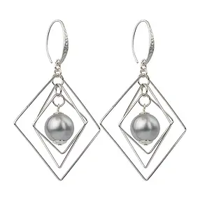 Ohrhaken geschmiedete Front, 21mm, Silber rhodiniert (2 St./VE) | Marco Schreier