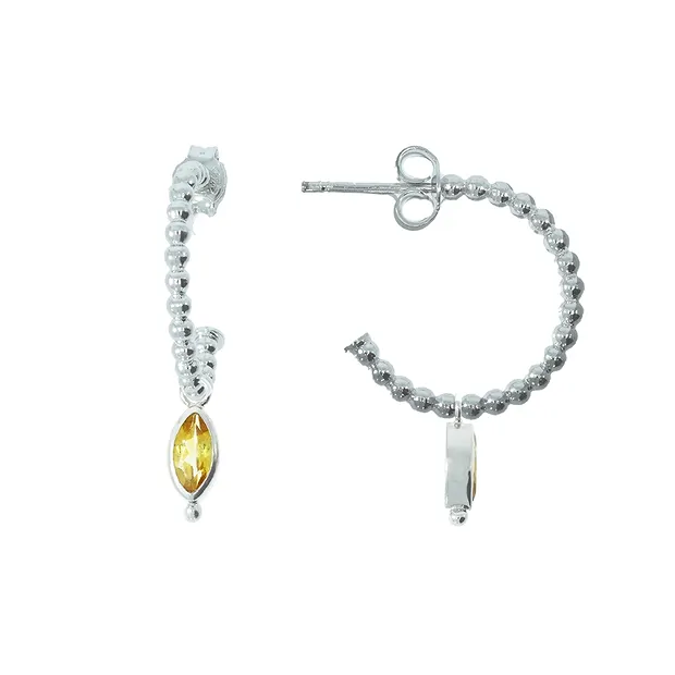 Earstuds with beads, 2.0 cm, rhodiniert | wholesaler gems & healing stones