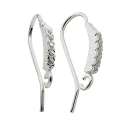 1918508031 Ear Hook, Cubic Zirconia (synth.) in row 20mm, silver rhodiniert (2 pcs./ PU) | Marco Schreier
