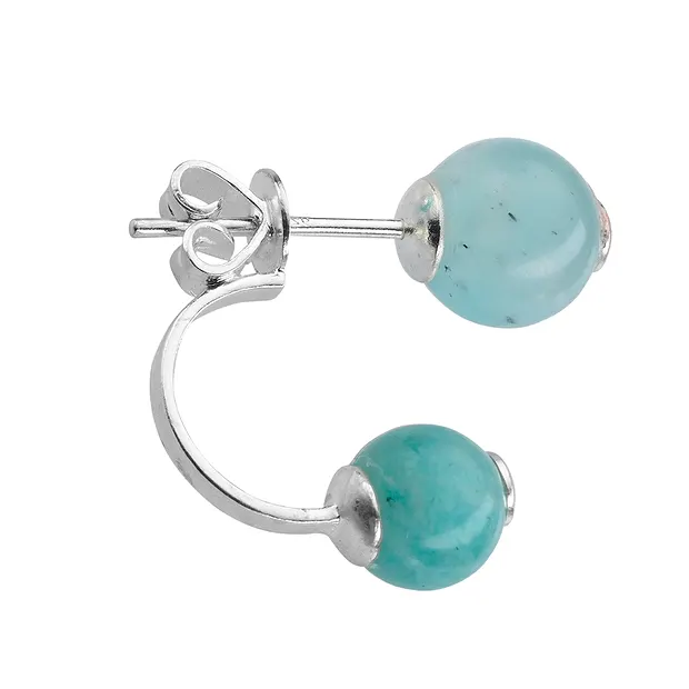 Clous d'oreilles Perle flottante "2 en 1" Argent rhodié (2 pcs/Unité) | Marco Schreier