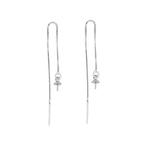 Einfädel-Kettchen mit Stift für Ohrschmuck, rhodiniert (4 St./VE) | Marco Schreier