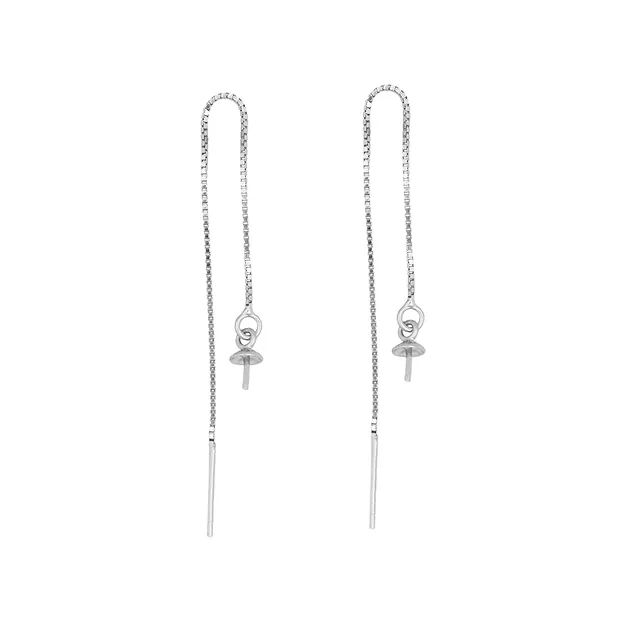 Einfädel-Kettchen mit Stift für Ohrschmuck, rhodiniert (4 St./VE) | Marco Schreier