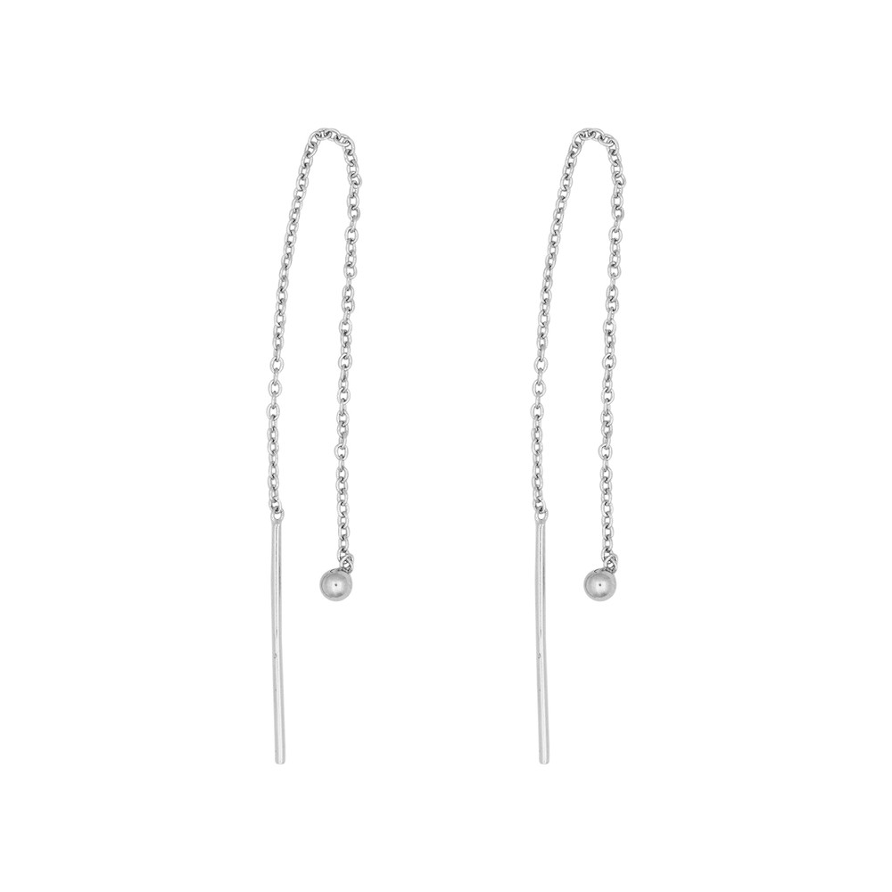 Einfädel-Kettchen mit Kugel für Ohrschmuck, rhodiniert (4 St./VE) | Marco Schreier