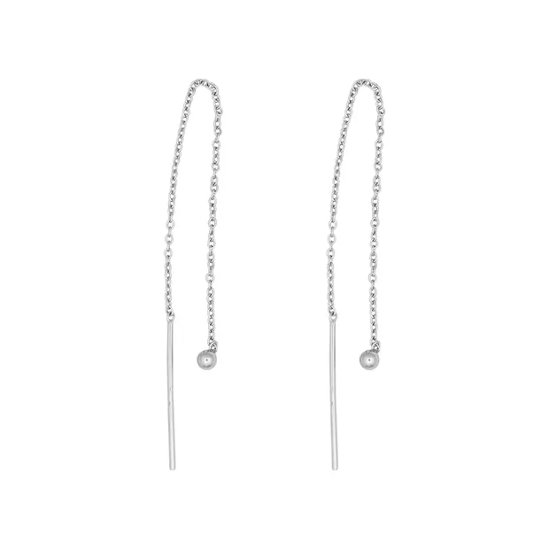 Threading chain with ball for earrings, rhodiniert (4 pcs./ PU) | Marco Schreier