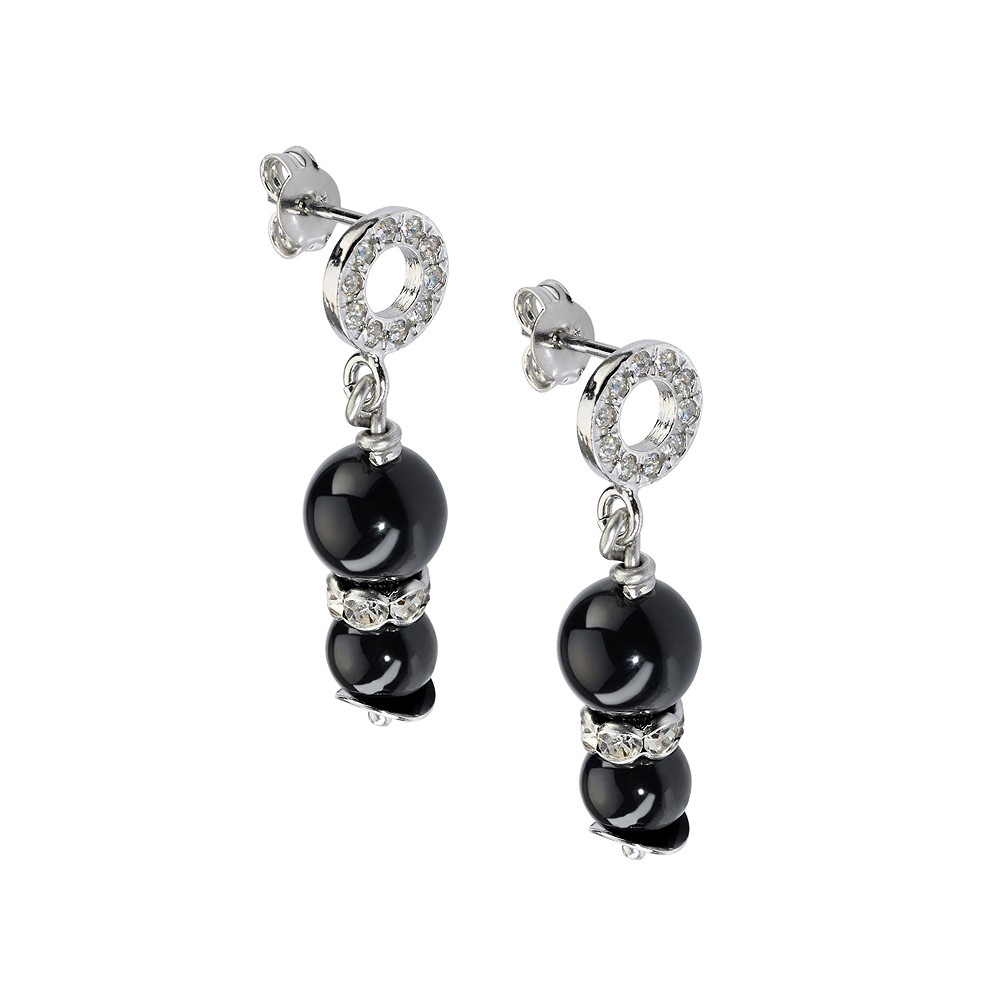 Earstuds with eyelet, Cubic Zirconia (synth.) round 20mm, silver rhodiniert (2 pcs./ PU) | Marco Schreier