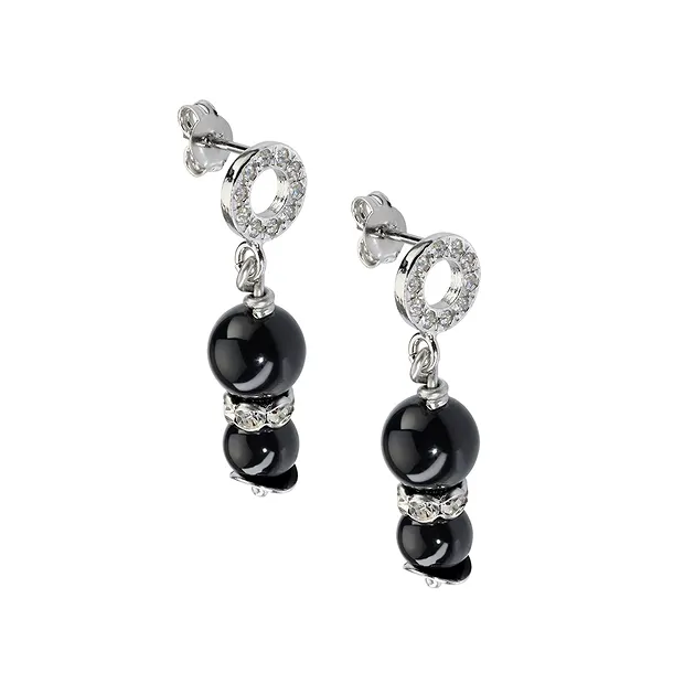 Earstuds with eyelet, Cubic Zirconia (synth.) round 20mm, silver rhodiniert (2 pcs./ PU) | Marco Schreier