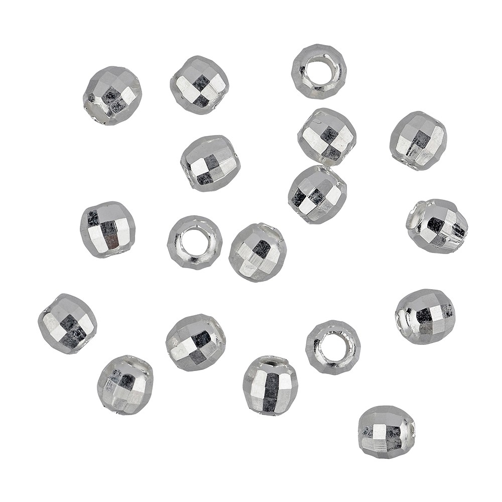 Kugel 02,0mm, Silber rhodiniert, facettiert (100 St./VE) | Marco Schreier