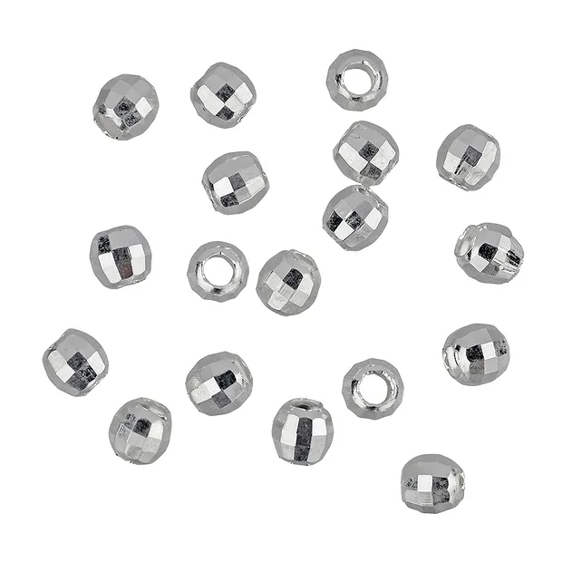 Kugel 02,0mm, Silber rhodiniert, facettiert (100 St./VE) | Marco Schreier