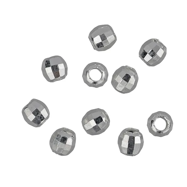 Kugel 06,0mm, Silber rhodiniert, facettiert (10 St./VE) | Marco Schreier