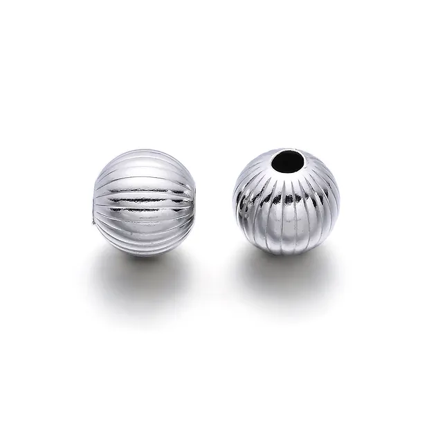 Kugel 08mm, Silber rhodiniert, gerillt (4 St./VE) | Marco Schreier