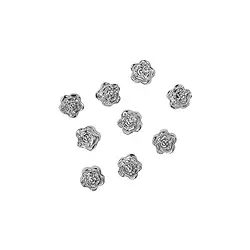 1918623061 Röslein 4mm, Silber rhodiniert (20 St./VE) | GH Edelsteine, Heilsteine & Schmuck